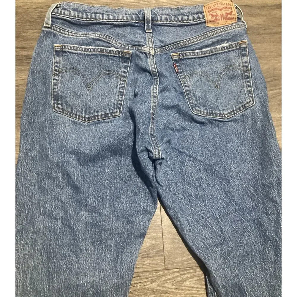 Levi's 501 Women's Jeans Medium Wash Button Fly Size 31x28 High Rise Boho Slim